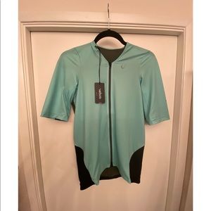 Velocio Turqouise and Olive Jersey Cycling